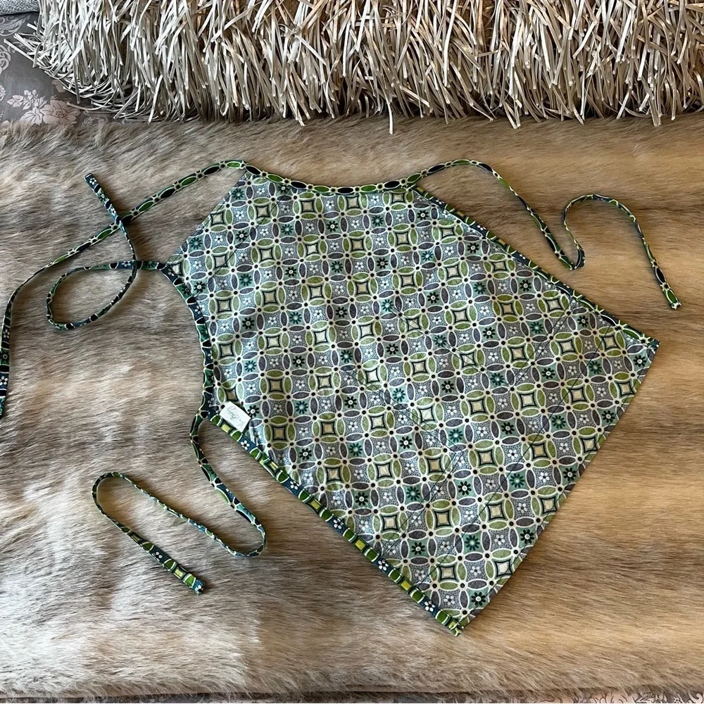 VERA BRADLEY Daisy Daisy 2008 Child’s Apron Tie Neck & Waist Pockets Y2K Green